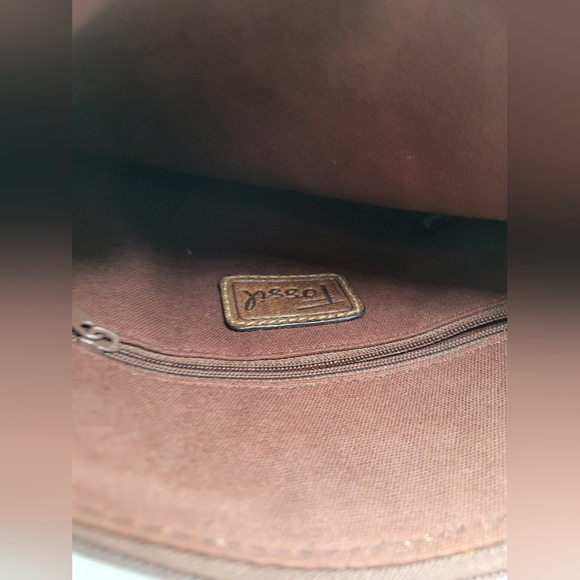 Fossil Multicolor Patches Suede Tooled Floral Crossbody Purse - Picture 7 of 8